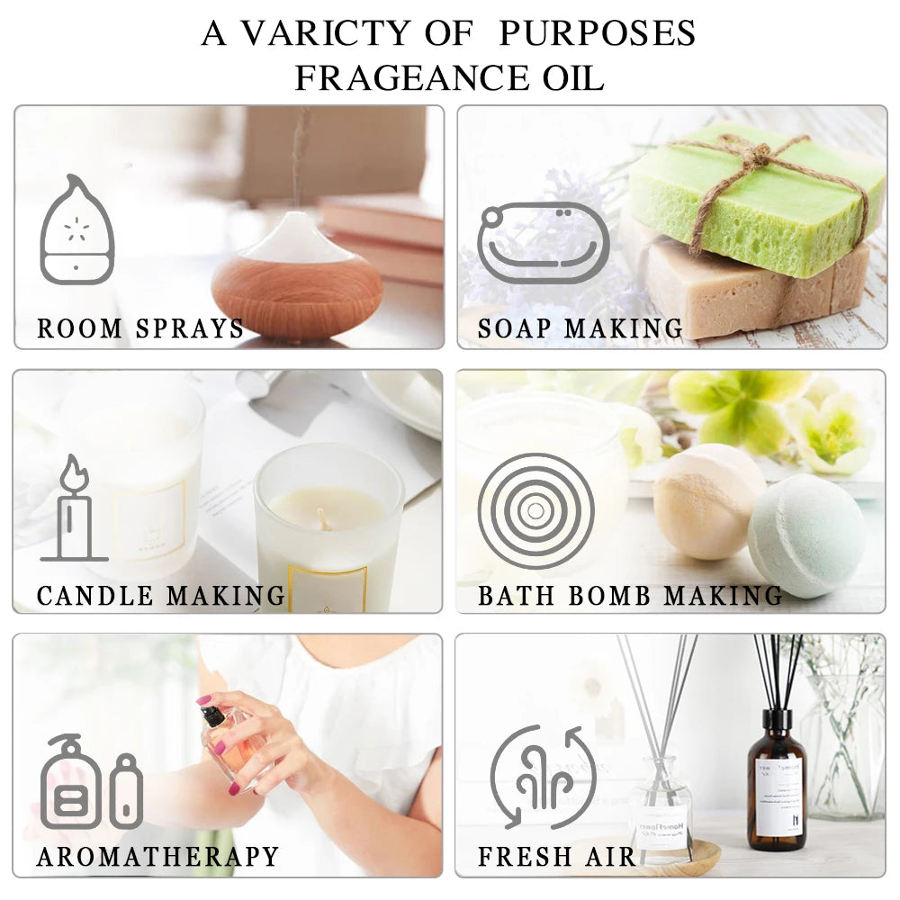 30ML Aromatherapy Essential Oil Set - Lavender, Vanilla, Jasmine & More