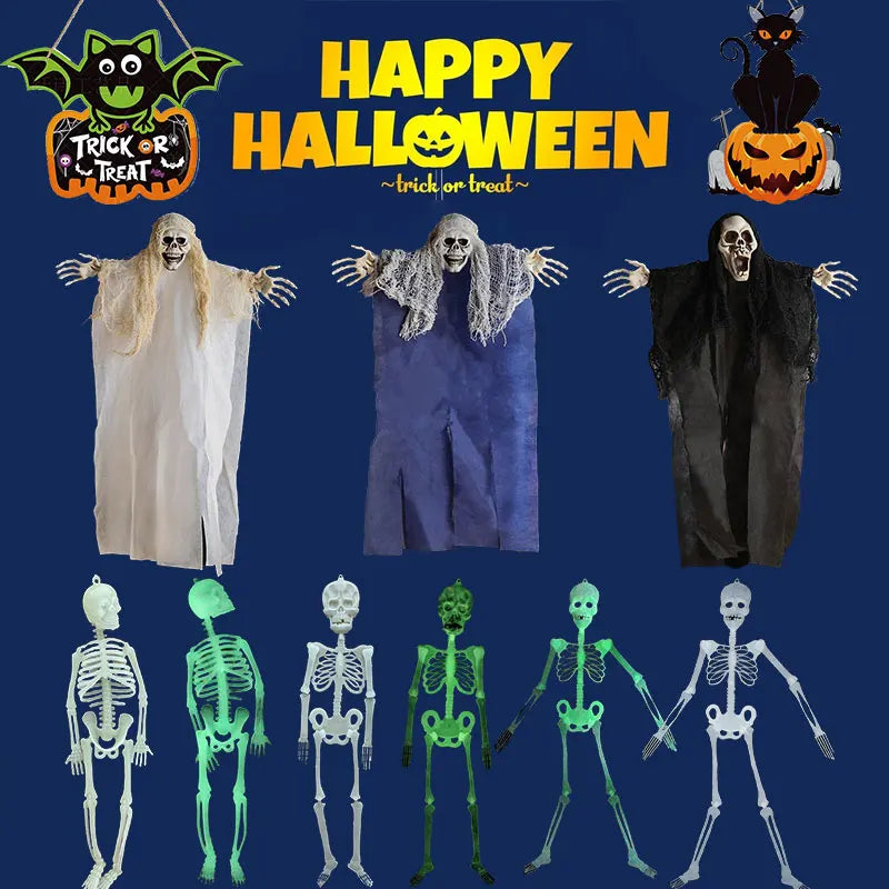 Halloween Hanging Ghost Mask Door Curtain - Haunted House Decor