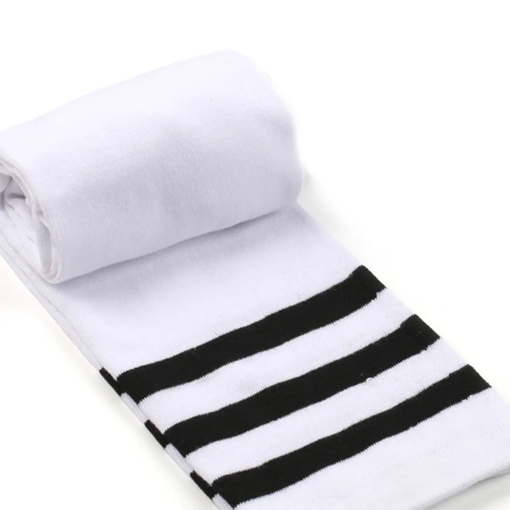 Plus Size Thigh High Socks - Striped Knit Stockings
