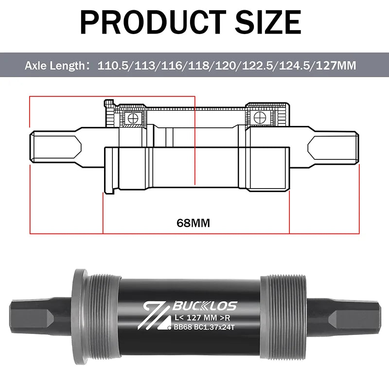 Bike Bottom Bracket - BSA BB68 Sealed Bearing Square Threaded