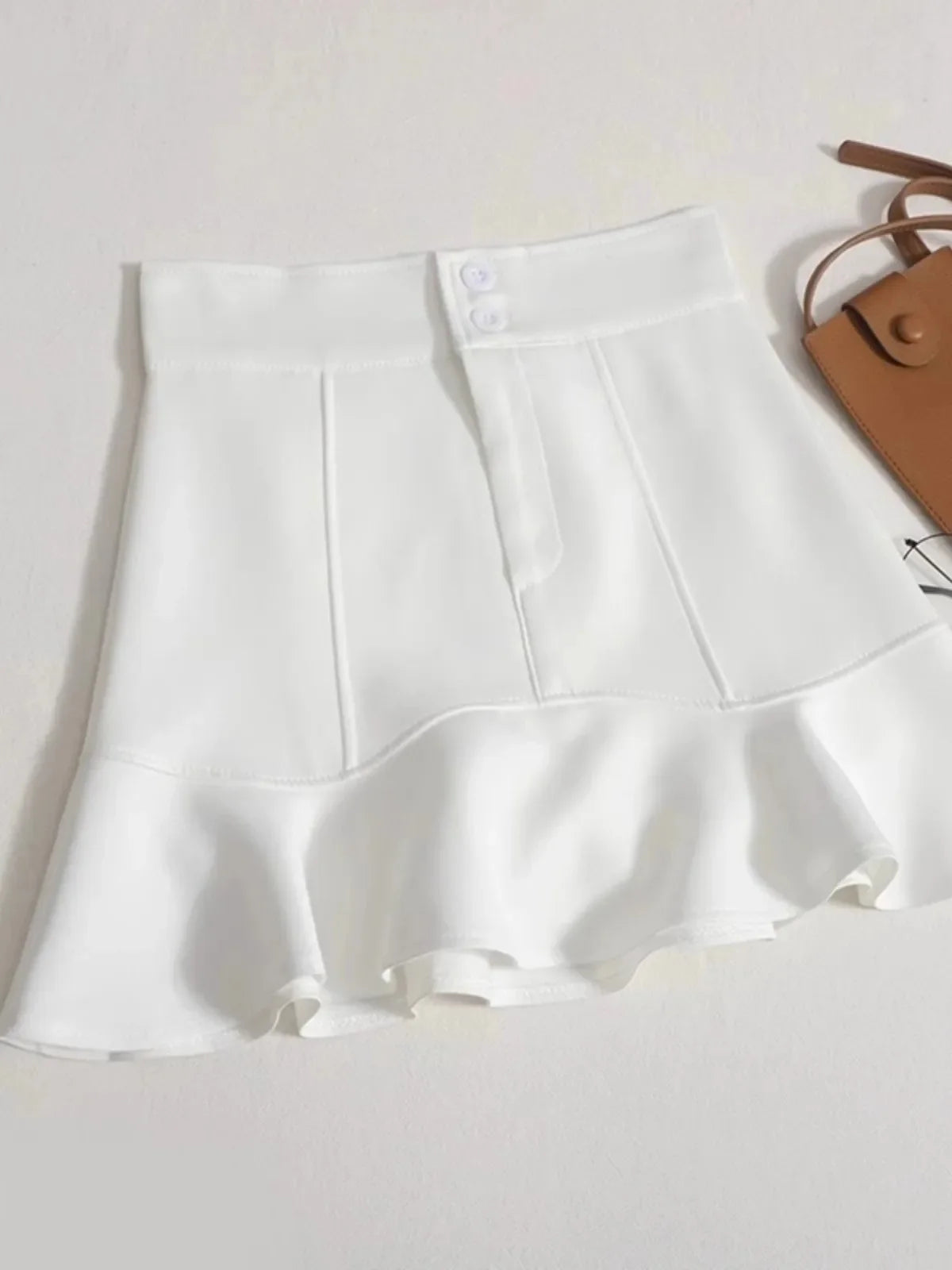 High-Waisted Mini Dress - Lotus Edge A-Line Spring