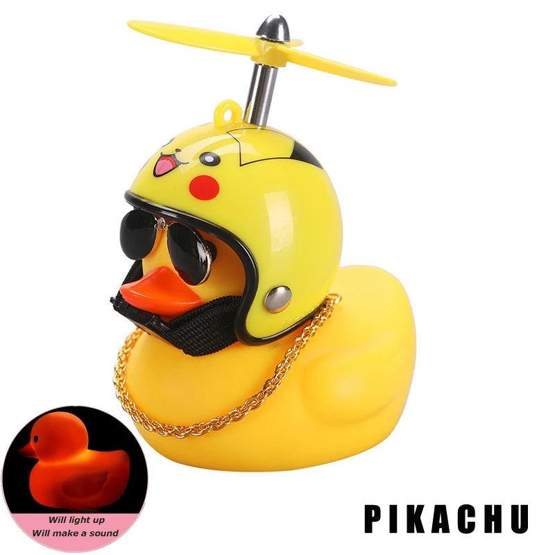 Rubber Yellow Duck Bike Bell with Lights - Kids Cute Horn