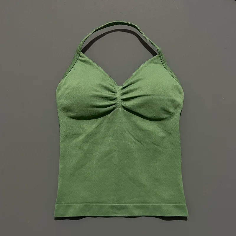 Impact Longline Strappy Sports Bra - Open Back Yoga Tank Top