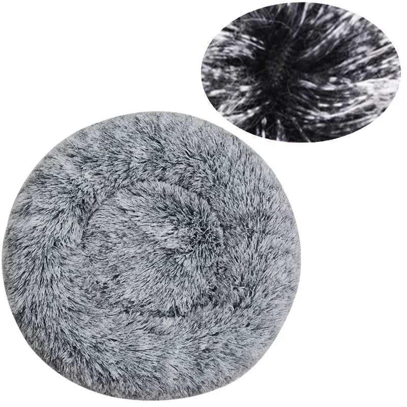 Round Plush Pet Bed - Super Soft for Large Dogs & Cats