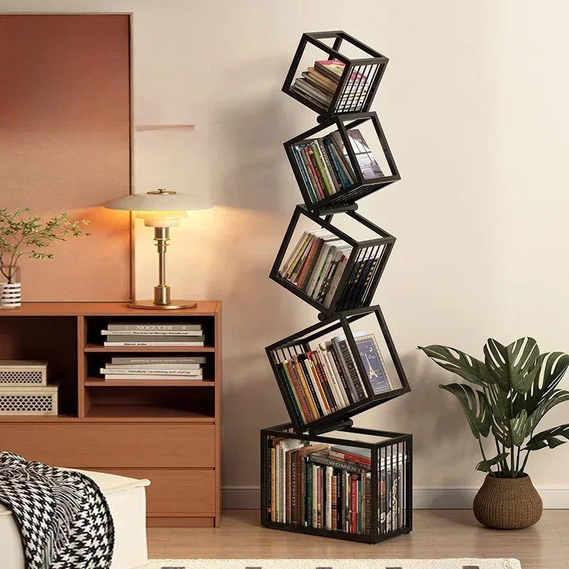Rotating Cube Bookshelf - Bascora