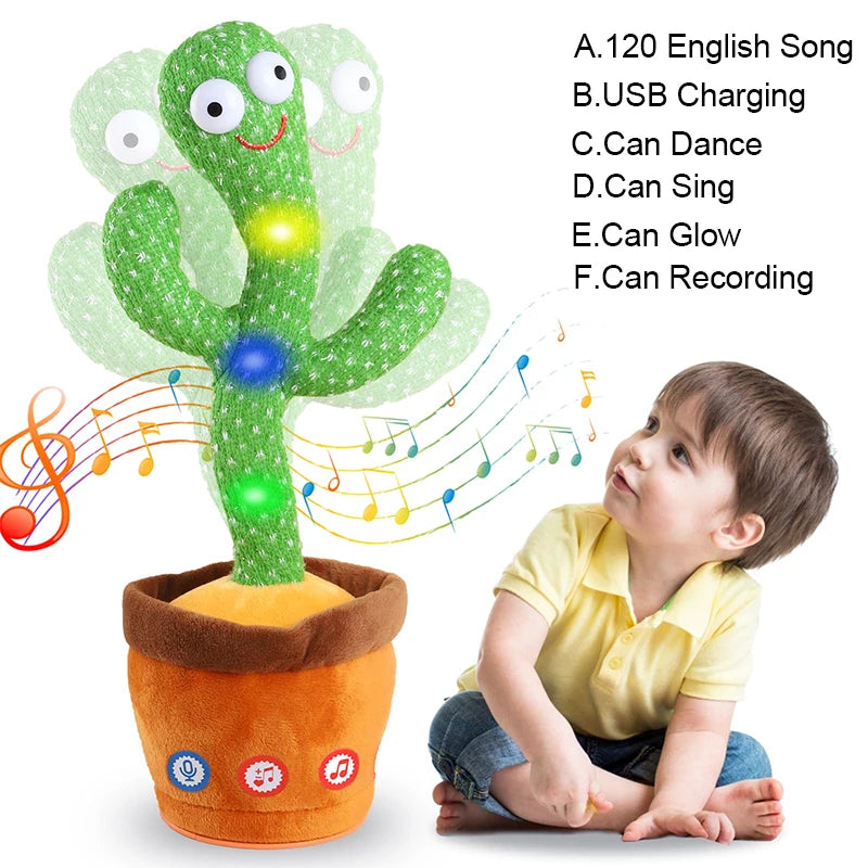 Talking Cactus Toy - Dancing Repeating Plush with Songs