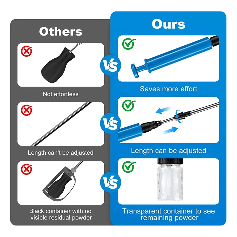 AT05 Adjustable Diatomaceous Earth Powder Duster - 16.5" to 37.4" Garden Sprayer