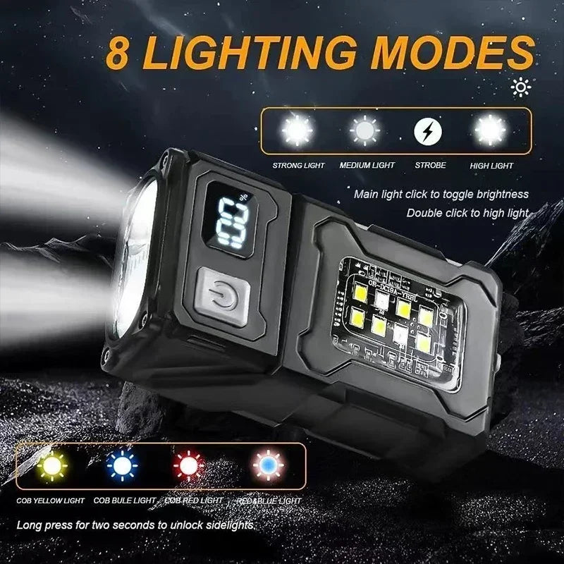 Mini USB Rechargeable LED Flashlight - Magnetic Emergency Light