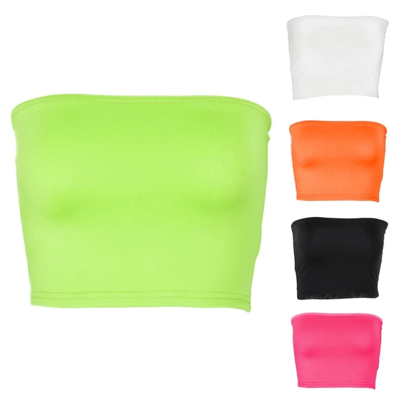Women's Summer Strapless Tube Top - Off Shoulder Bandeau