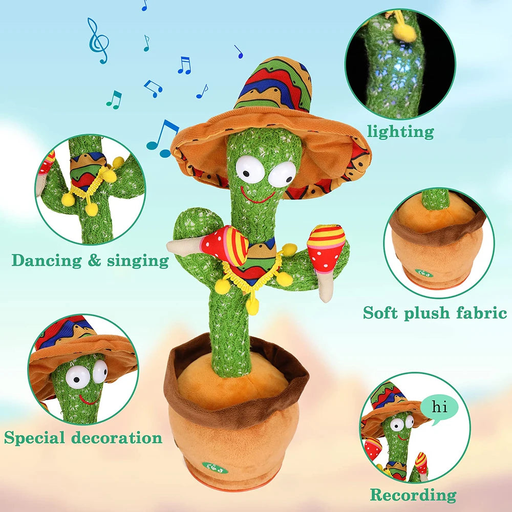Talking Cactus Toy - Dancing Repeating Plush with Songs