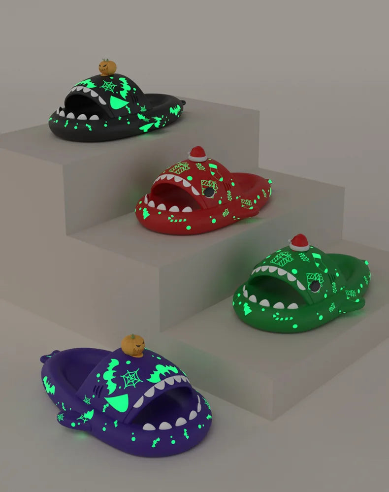 Glow-in-the-Dark Shark Slipper Sandals