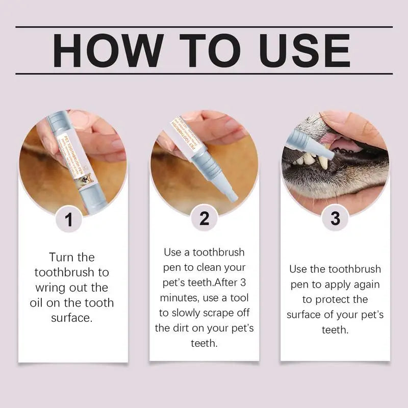 Pet Teeth Cleaning Pen - Fresh Breath & Tooth Whitening for Dogs & Cats - Bascora