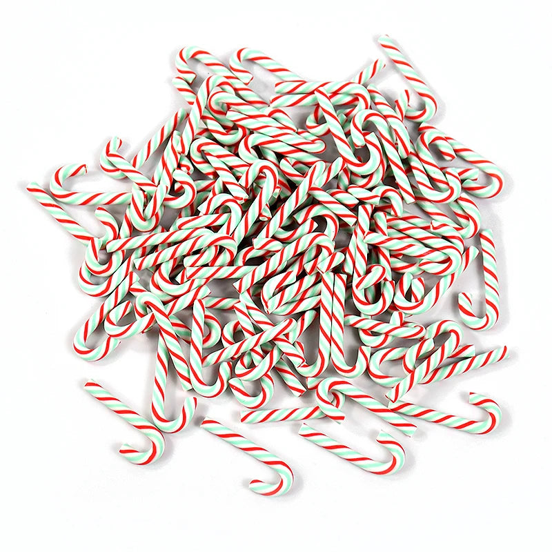 Mini Candy Cane Christmas Decoration - Red White Resin DIY Crafts