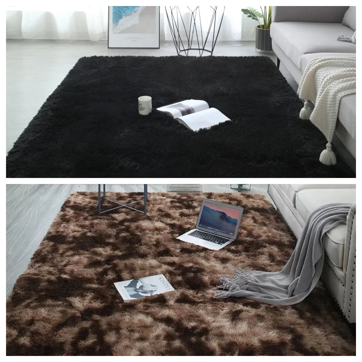 Tie-Dye Fluffy Carpets - Warm Plush Floor Mats for Kids