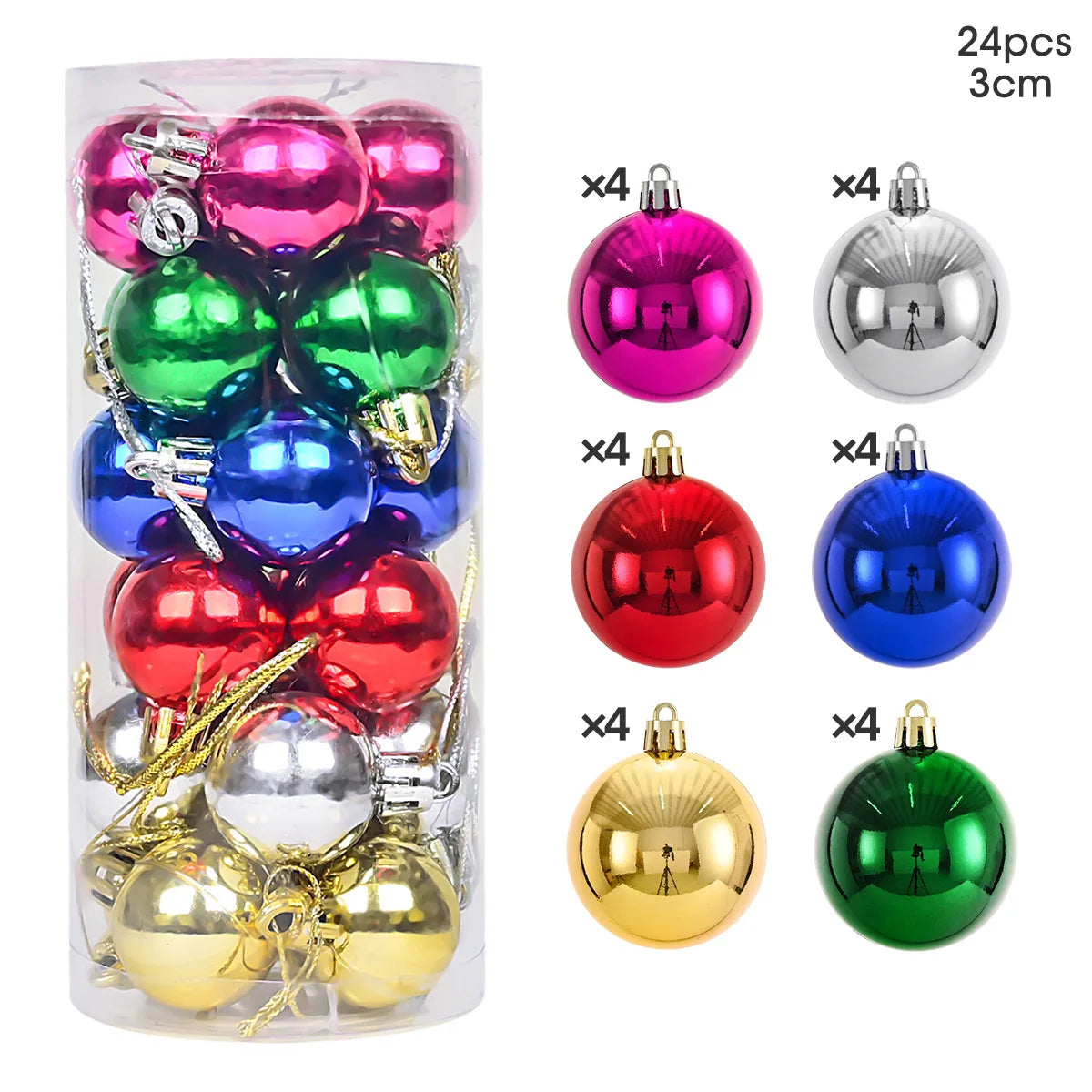 Christmas Ball Ornaments - Multicolor Electroplating Pendant Set