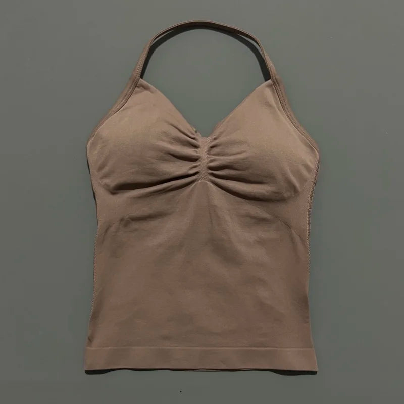 Impact Longline Strappy Sports Bra - Open Back Yoga Tank Top