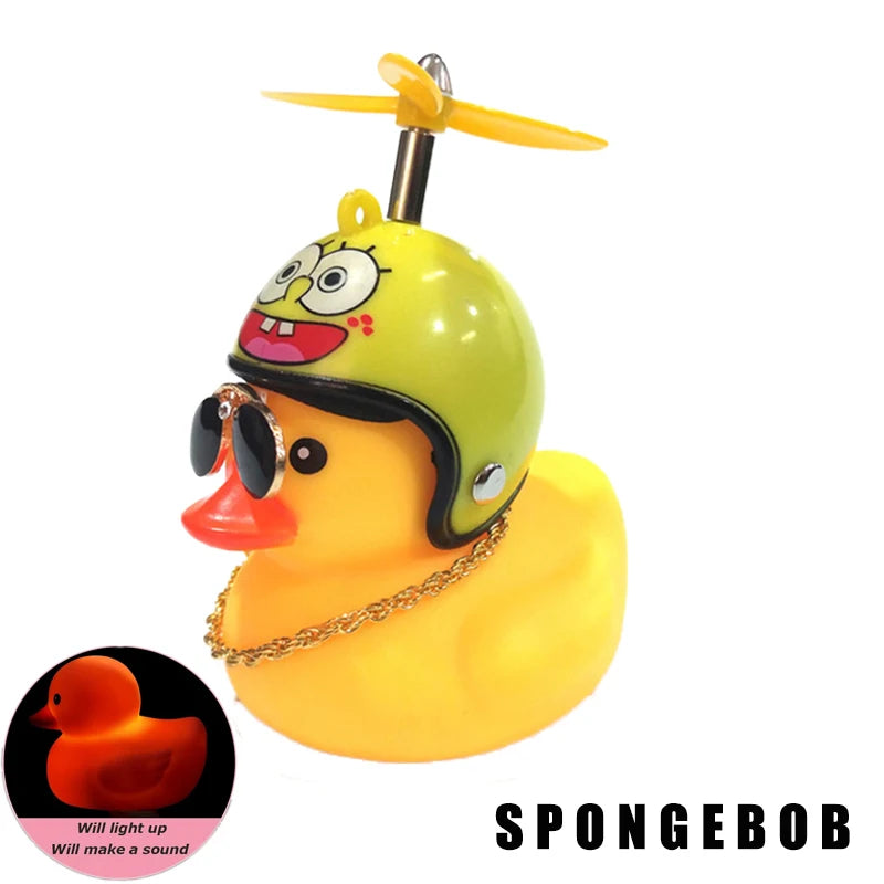 Rubber Yellow Duck Bike Bell with Lights - Kids Cute Horn
