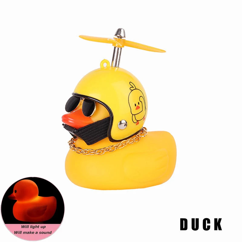 Rubber Yellow Duck Bike Bell with Lights - Kids Cute Horn