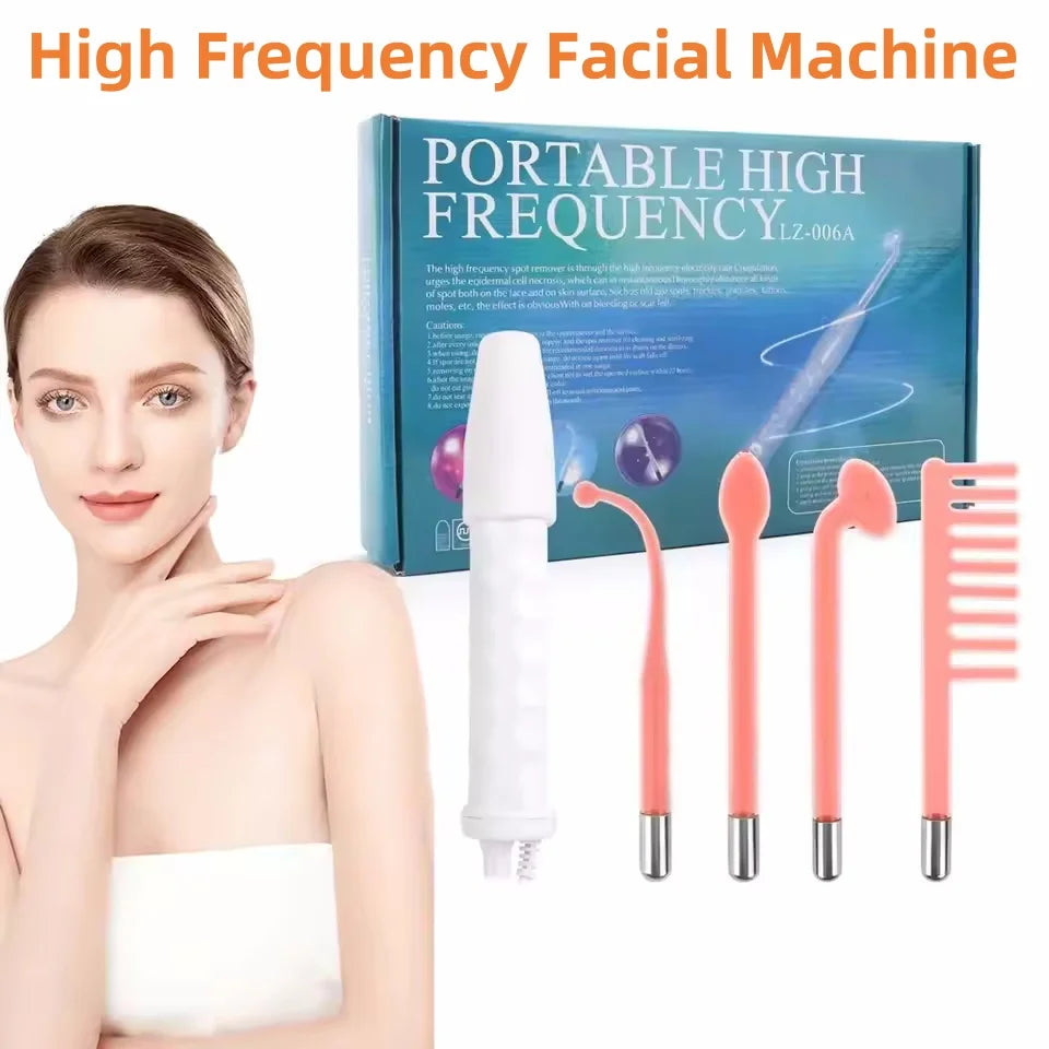 4-in-1 High Frequency Facial Machine - Professional Neon Wand for Acne Treatment