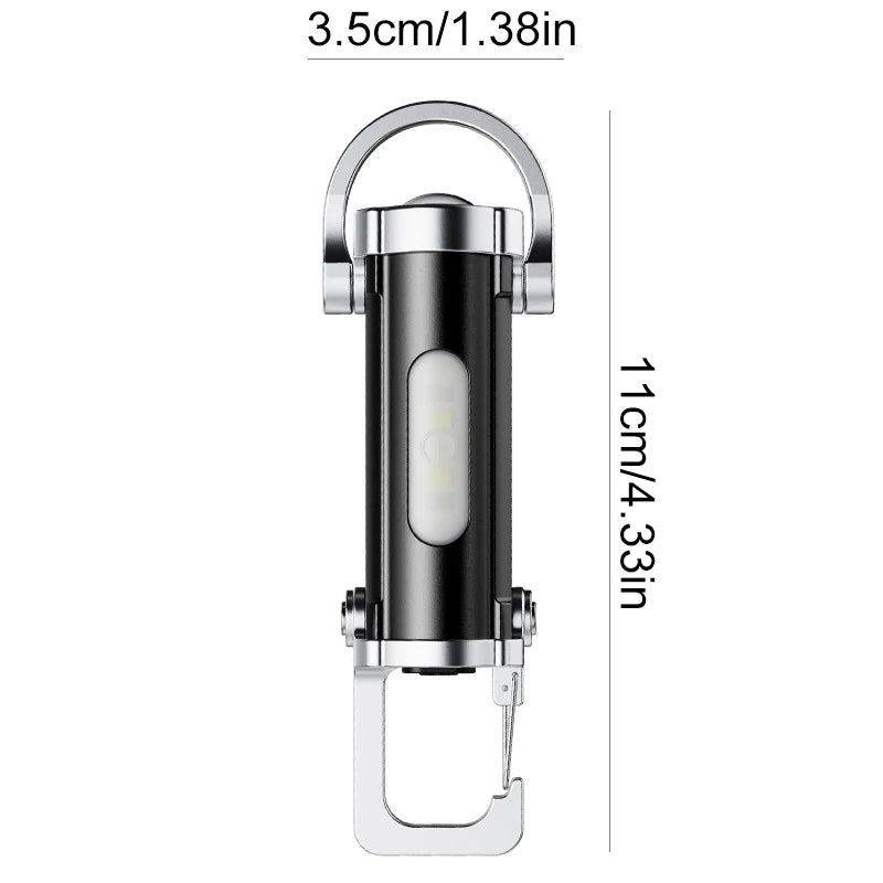 Mini Rechargeable Keychain Flashlight - 800LM EDC COB Work Light