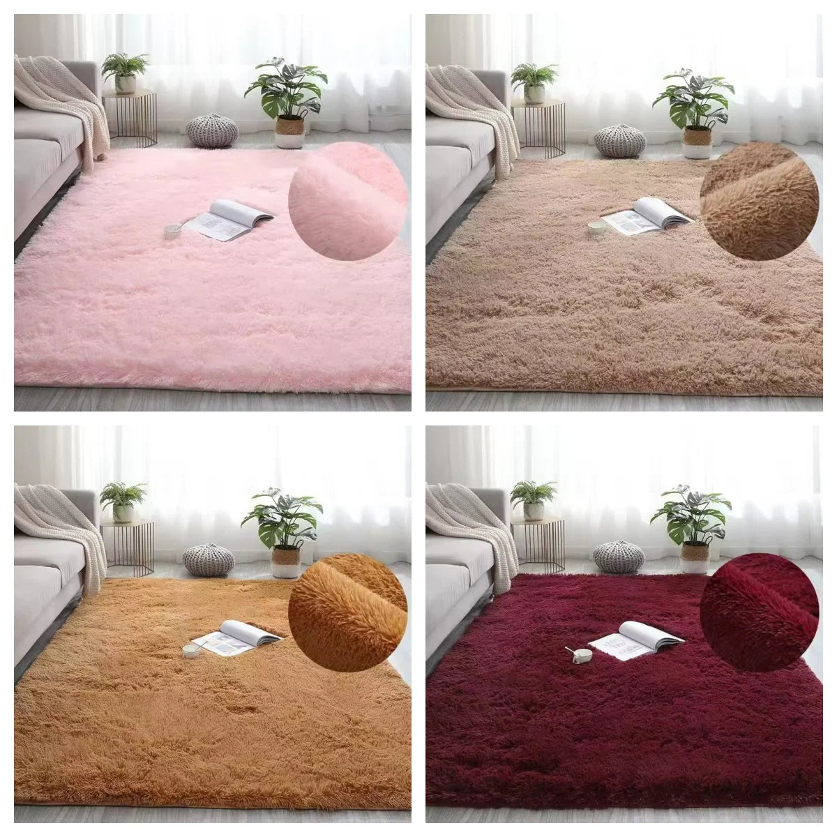 Tie-Dye Fluffy Carpets - Warm Plush Floor Mats for Kids