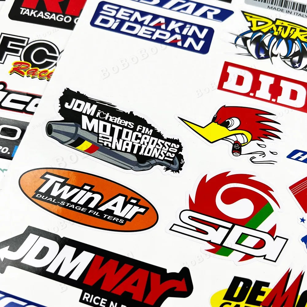 Motorcycle Stickers - Sponsor Logo Helmet Tank Decals
