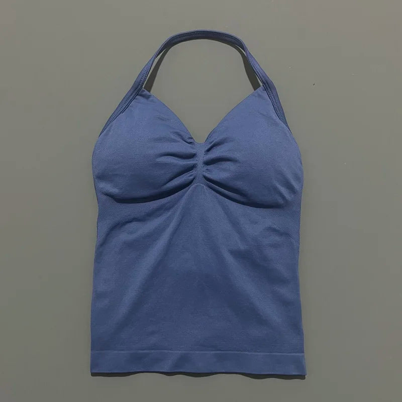 Impact Longline Strappy Sports Bra - Open Back Yoga Tank Top
