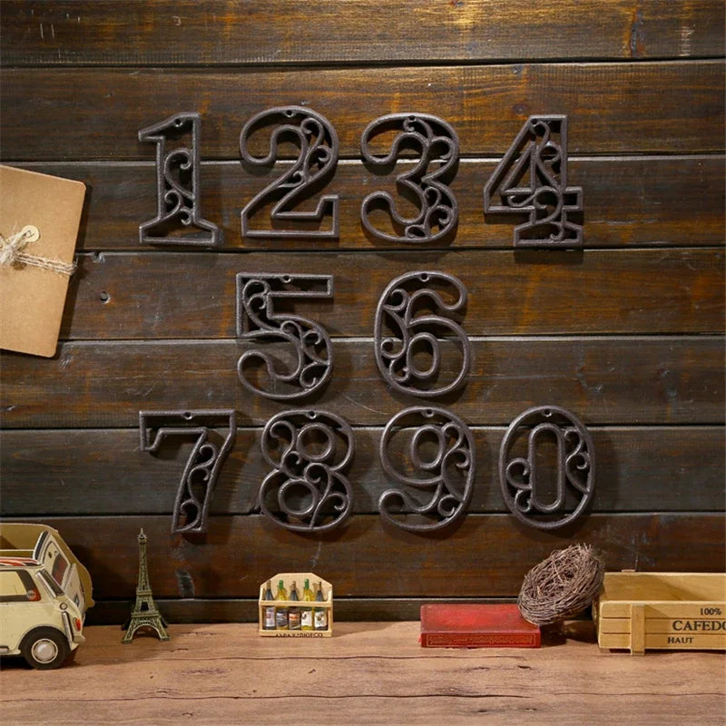 American Style Industrial Cast Iron House Numbers - Customized Address Signs