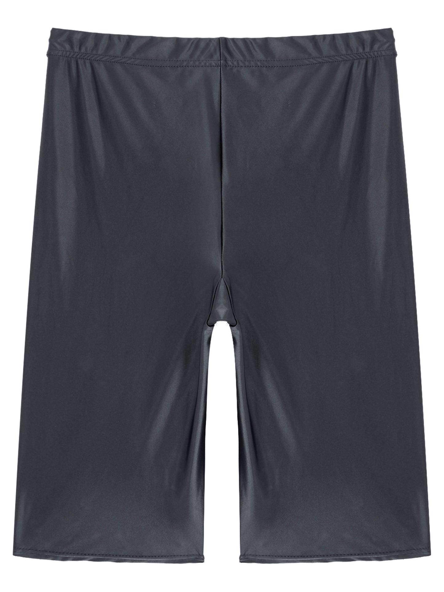 Women's High Waist Swim Shorts - Glossy Athletic Leggings Swimwear