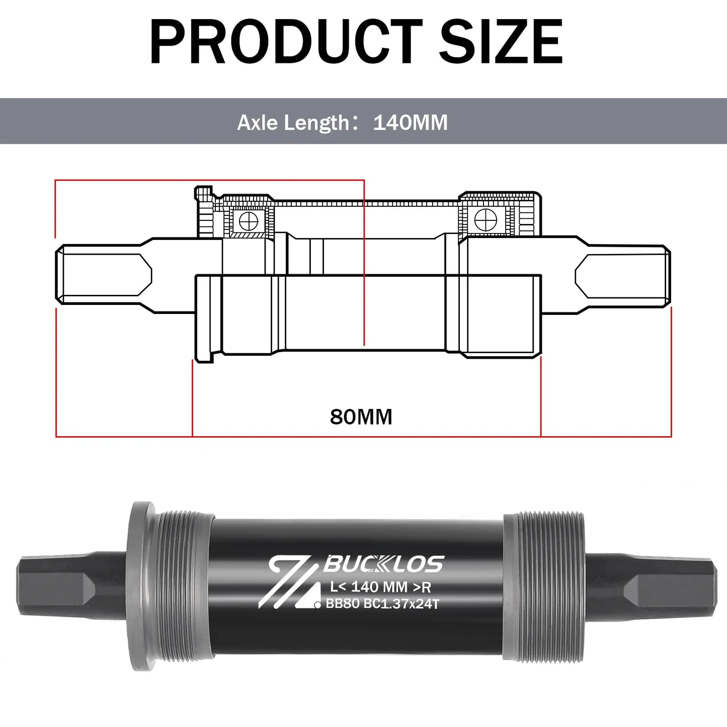 Bike Bottom Bracket - BSA BB68 Sealed Bearing Square Threaded