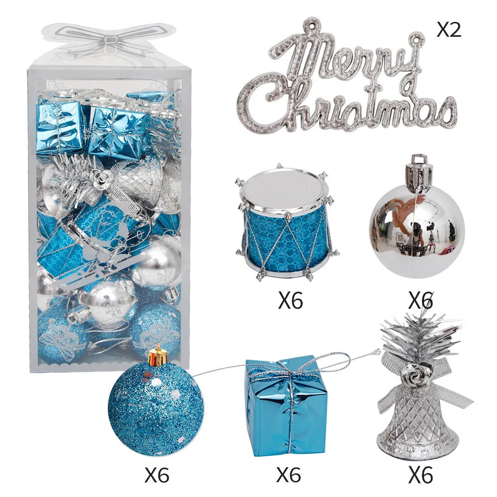 Christmas Ball Ornaments - Multicolor Electroplating Pendant Set