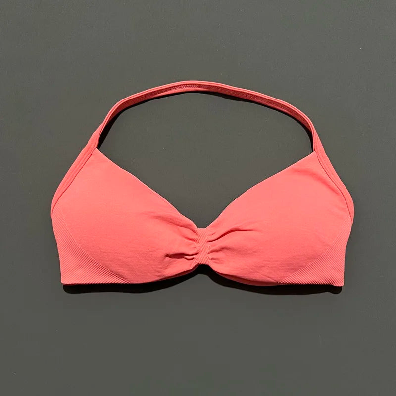 Impact Strappy Sports Bra - High Support Halter Workout Top