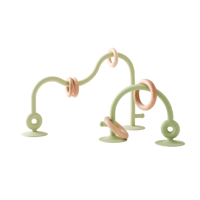 Baby Silicone Teether Toy - Montessori Wooden Bead Maze
