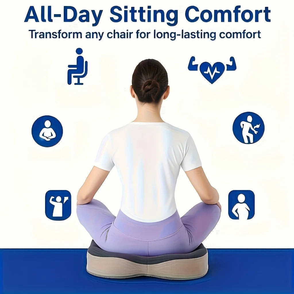 Memory Foam Seat Cushion - 3D Ergonomic Support for Car & Office