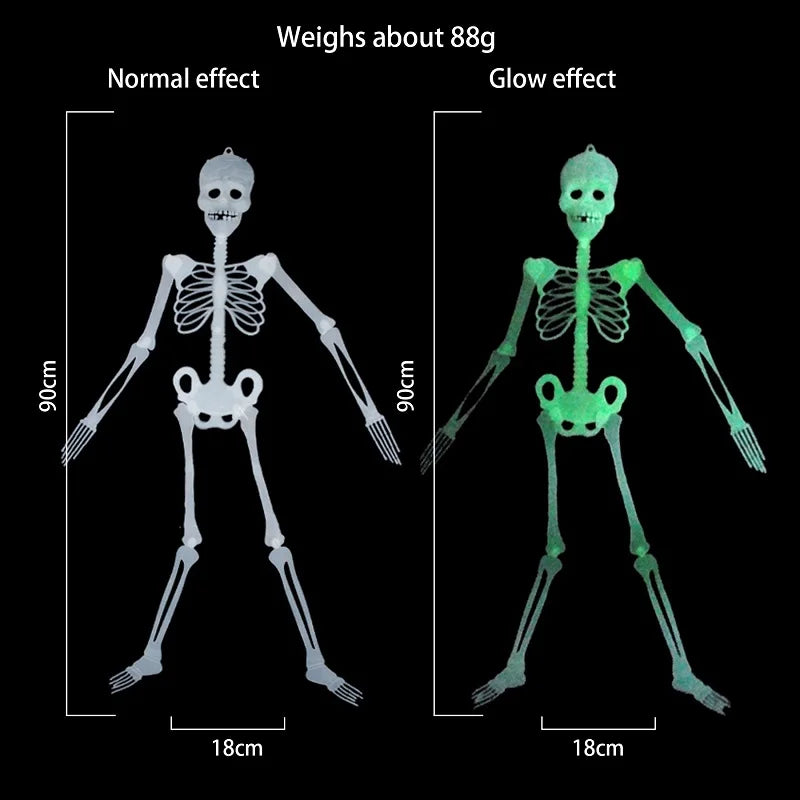 Halloween Skeleton Luminous Props - Movable Hanging Skull