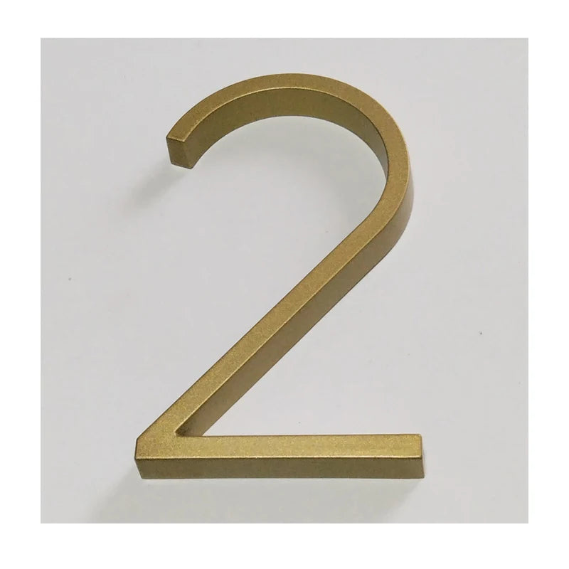 5 Inch Golden Floating Modern House Numbers - Premium Gold Address Signs - Bascora