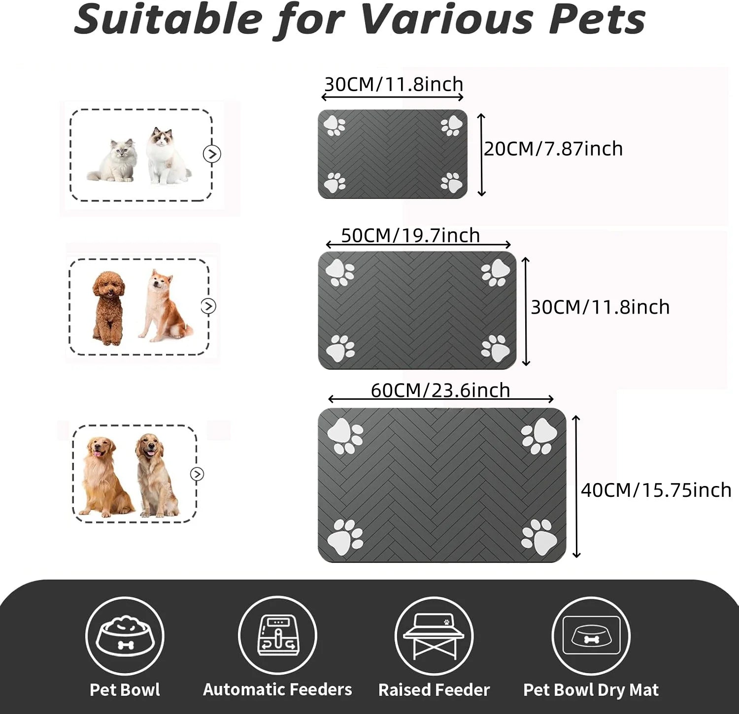 Diatomaceous Earth Pet Feeding Mat - Fast-Drying Splash-Proof - Bascora