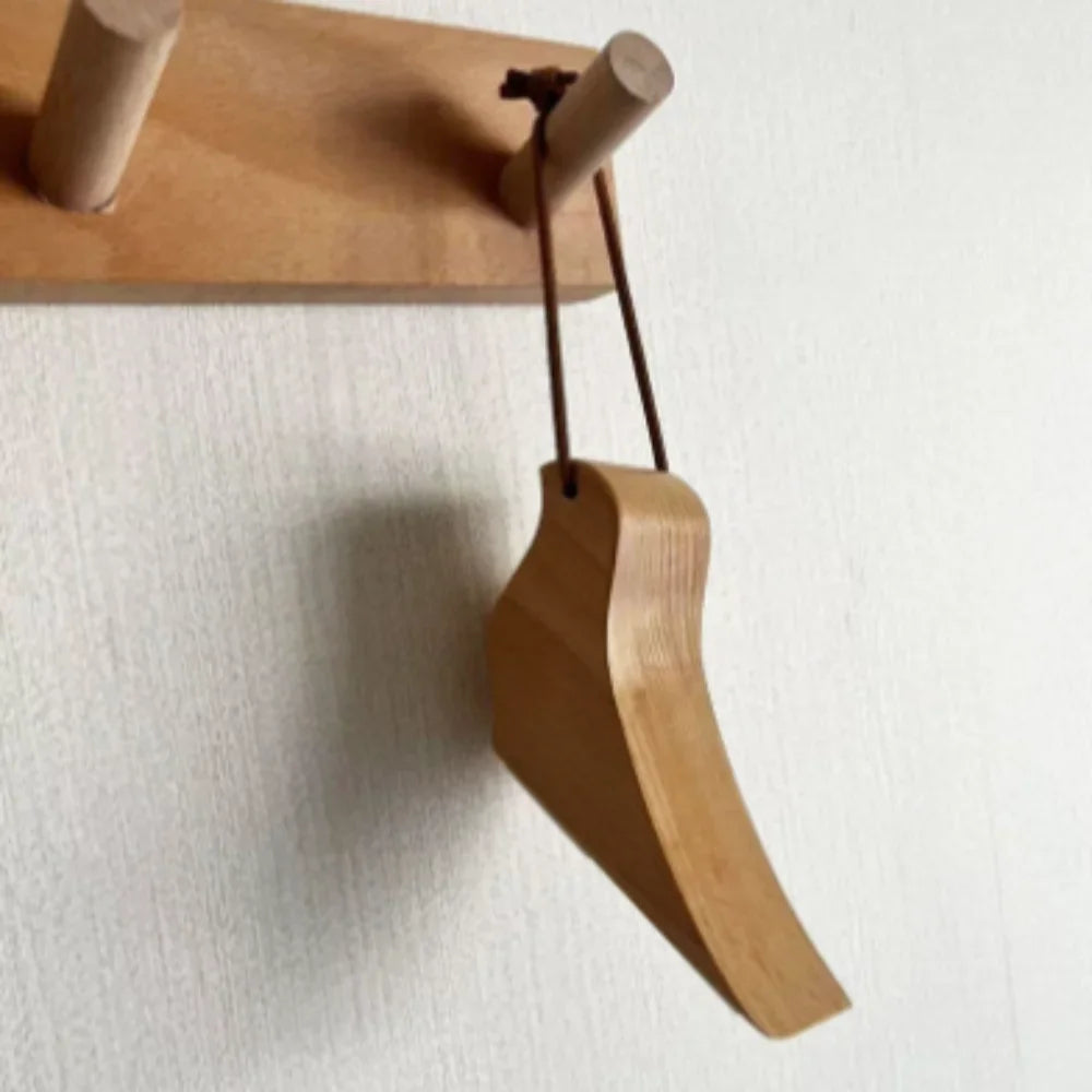 Wooden Bird Door Stopper - Handmade Decorative Door Wedge with Leather Cord
