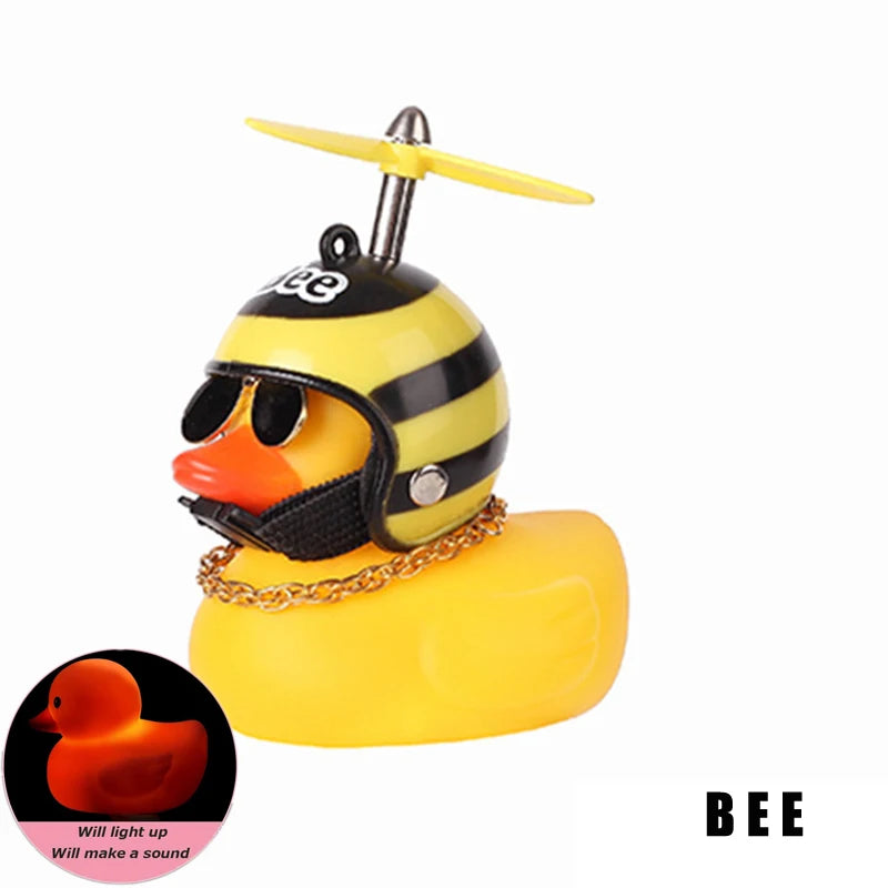 Rubber Yellow Duck Bike Bell with Lights - Kids Cute Horn