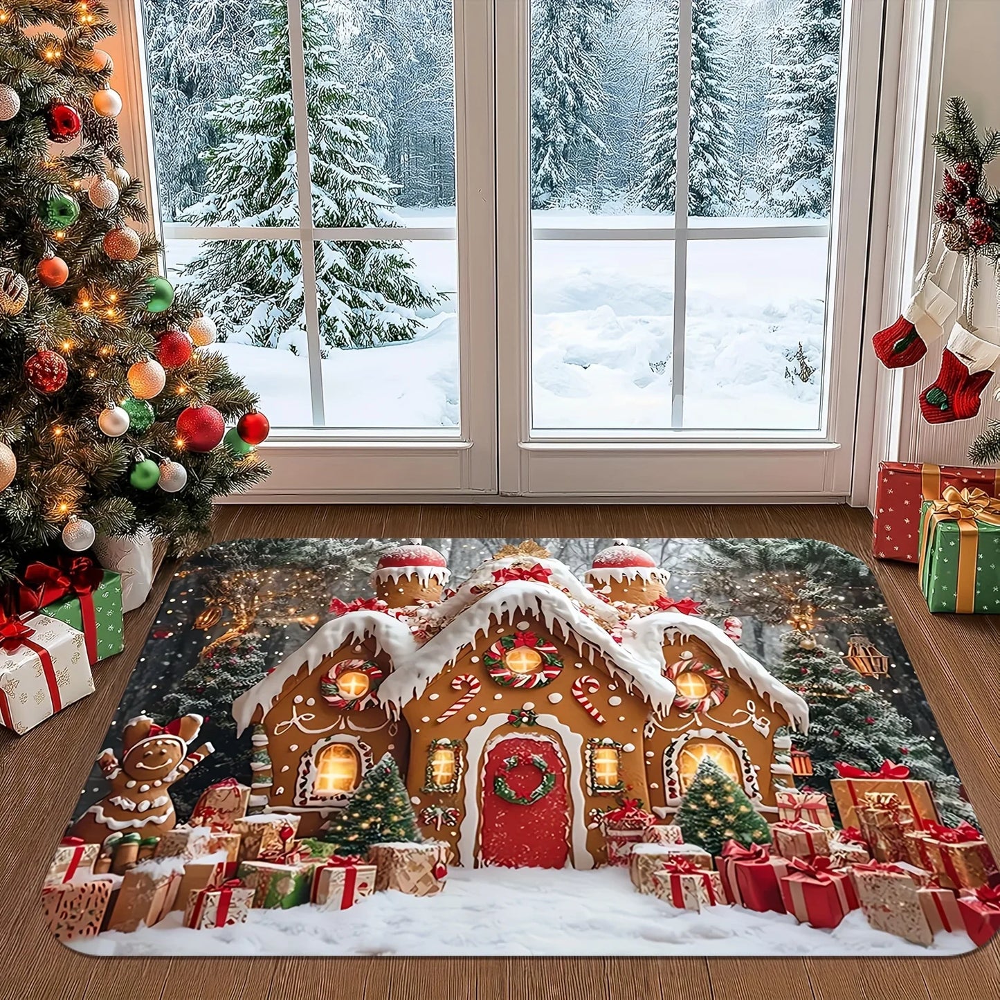 Merry Christmas Soft Flannel Floor Mat - Festive Welcome Doormat