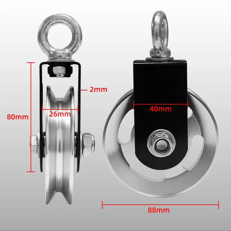 Polea de aluminio de alta resistencia - Sistema de fitness con rotación de 360°