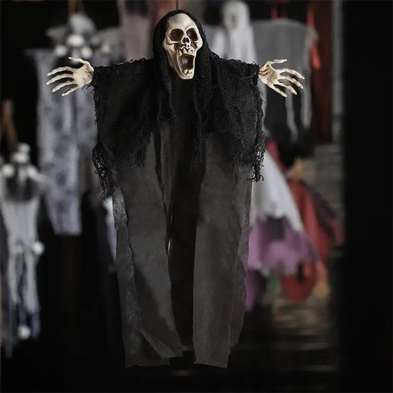 Halloween Hanging Ghost Mask Door Curtain - Haunted House Decor