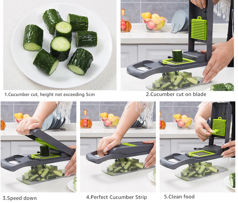 Hachoir à légumes et râpe multifonctionnelle