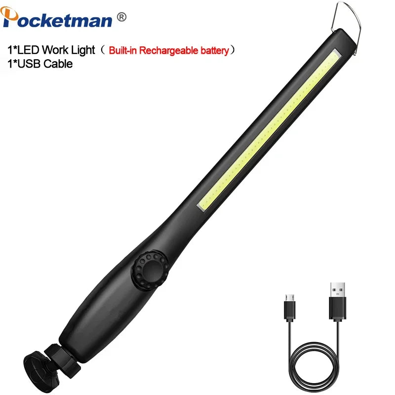 Portable LED Inspection Light - Magnetic COB Work Light for Car Repair