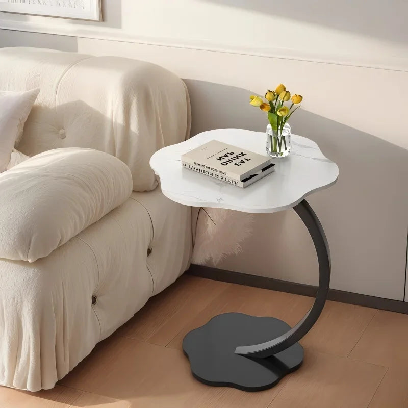 Light Luxury Round Side Table - Modern Metal Coffee Table