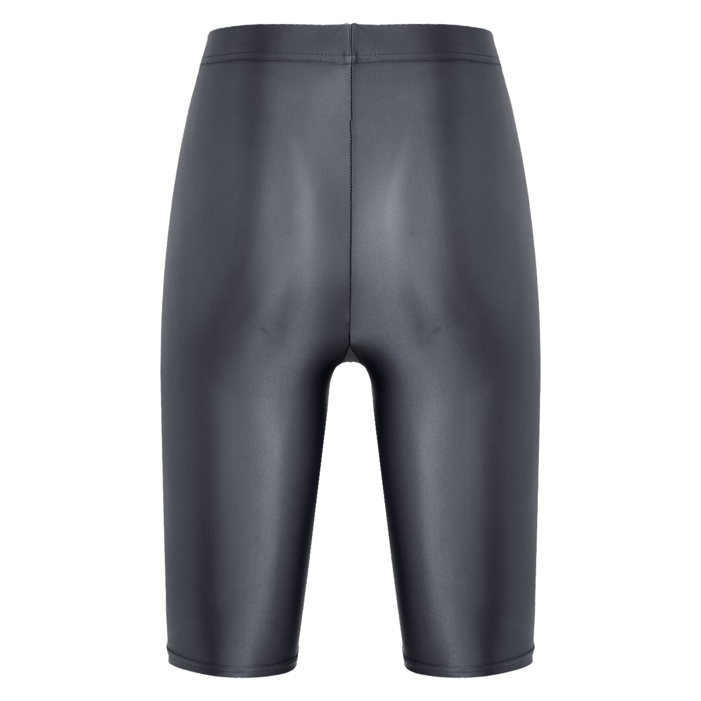Women's High Waist Swim Shorts - Glossy Athletic Leggings Swimwear