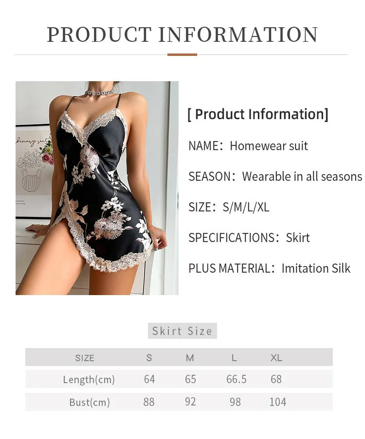 Ice Silk Slip Dress - Summer Breathable Nightgown