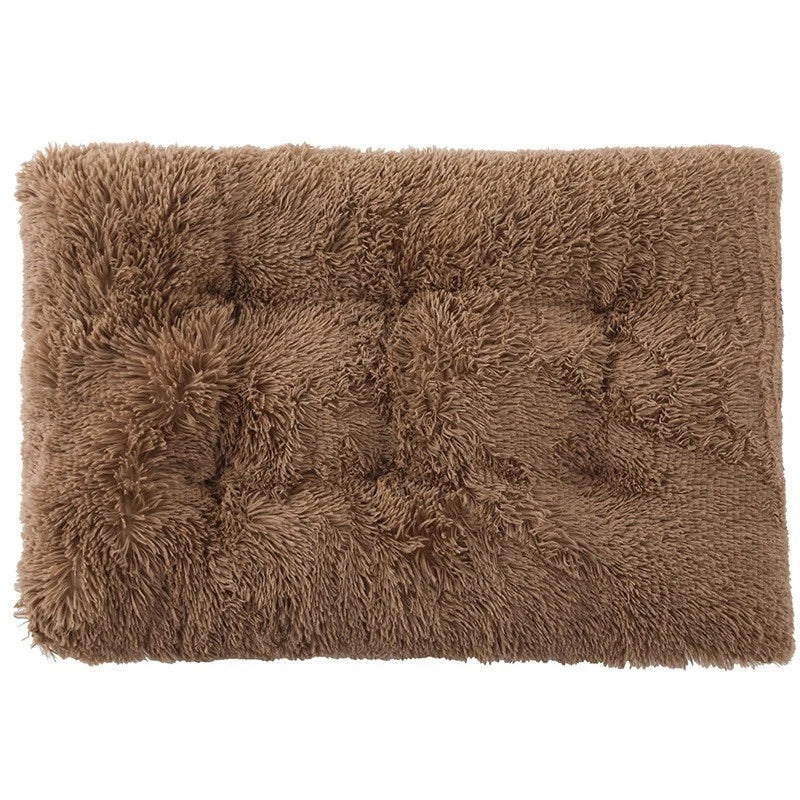 Thick Soft Pet Bed Mat - Square Plush Cushion for Dogs & Cats