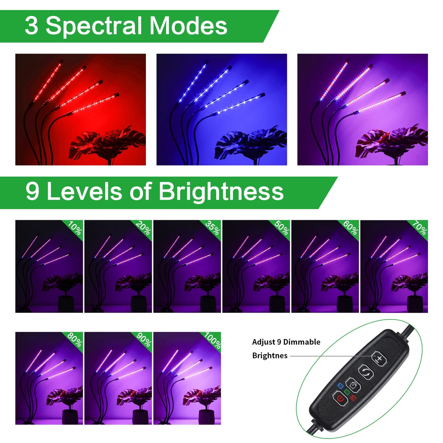 Ampoule LED de croissance USB 5 V - Lampe phyto à spectre complet 10 W-40 W