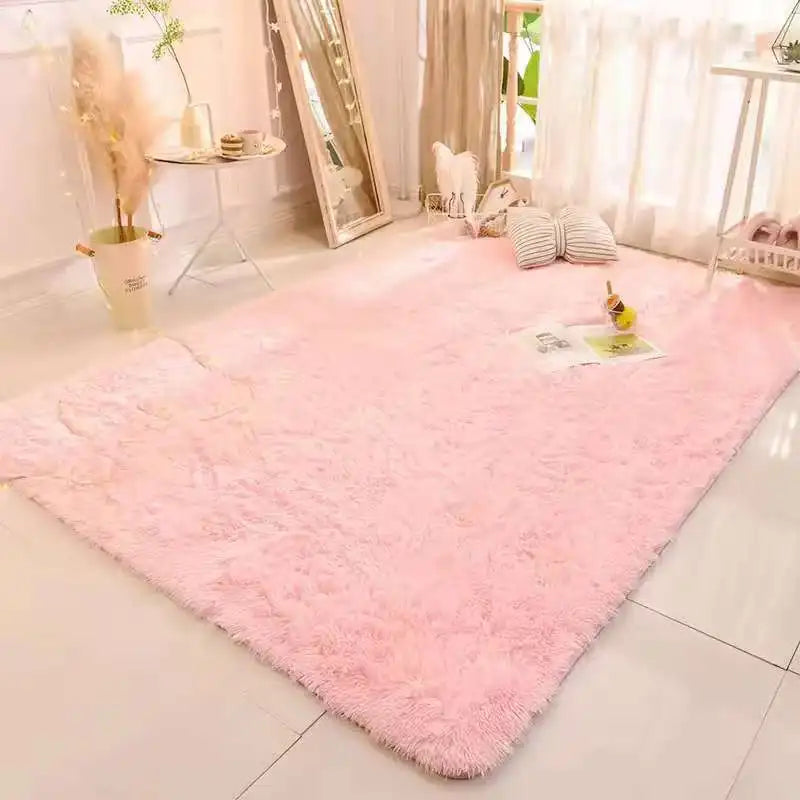 Tie-Dye Fluffy Carpets - Warm Plush Floor Mats for Kids